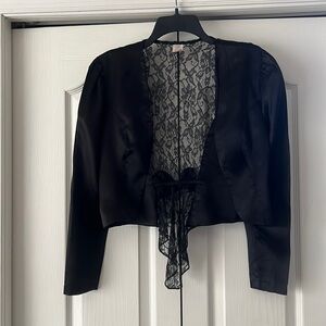 VINTAGE lace, satin jacket.